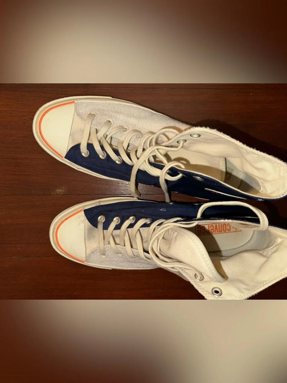 Converse High Top Sneakers in Navy and White - Picture 7 of 14